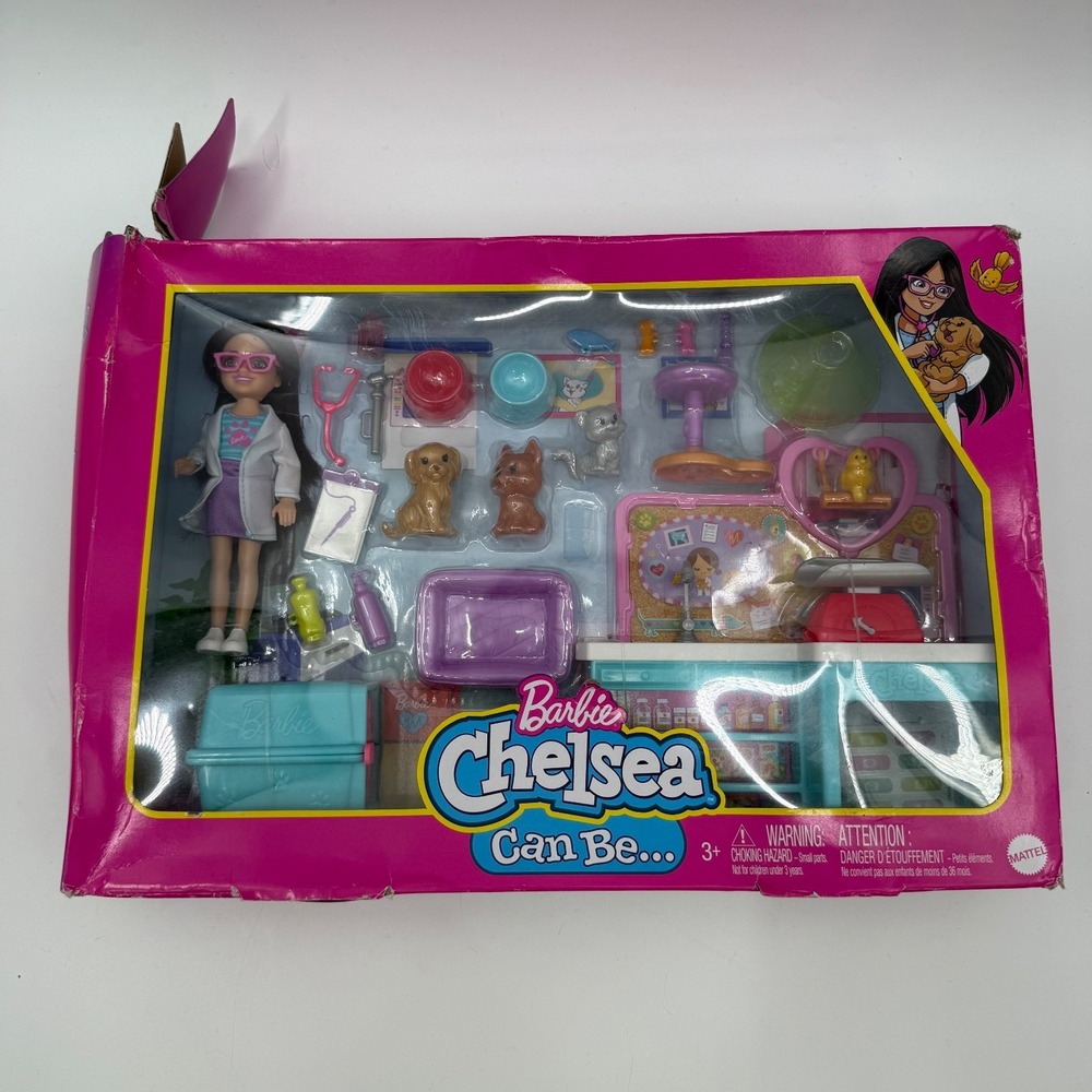 Barbie Doll Play Set Chelsea Can Be Verteriarian Box Toy Bundle